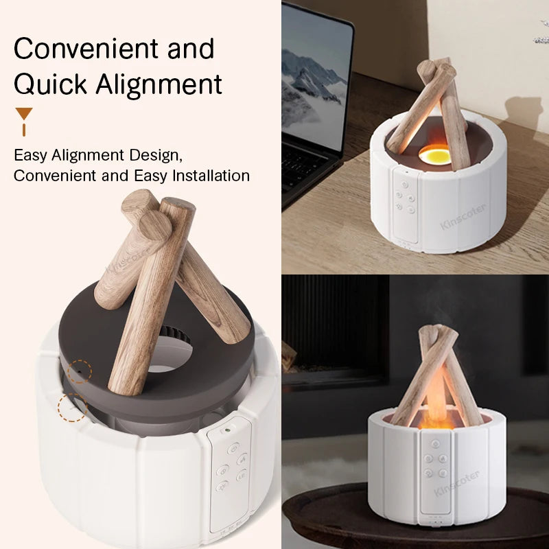 BonfireGlow - Peaceful Mini Bonfire Diffuser With Ambient Lighting 