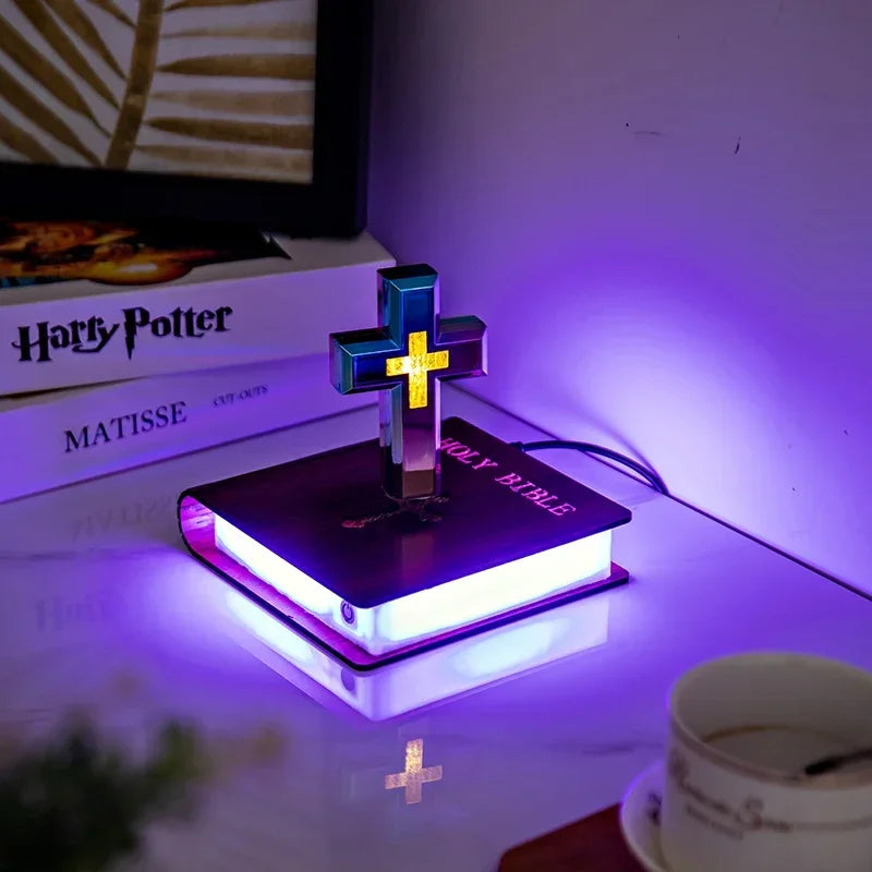 ChristLight- Comforting Levitating Cross w/ Light Up Bible 