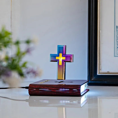 ChristLight- Comforting Levitating Cross w/ Light Up Bible 