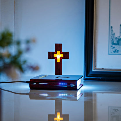 ChristLight- Comforting Levitating Cross w/ Light Up Bible 